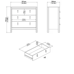 Cassettiera Drobbiat, 38x82 h80 cm,<Dmora Outlet