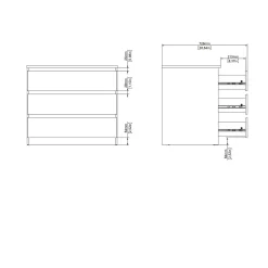 Cassettiera Drocc, 50x77 h68 cm,<Dmora Best Sale