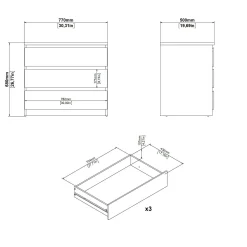 Cassettiera Drocc, 50x77 h68 cm,<Dmora Best Sale
