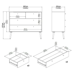 Cassettiera Dromol, 39x99 h82 cm,<Dmora Best