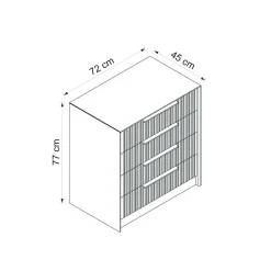 Cassettiera Fanoos, 72x45 h77 cm,<Dmora Best