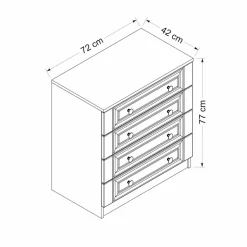 Cassettiera Gardo, 72x42 h77 cm,<Dmora Discount
