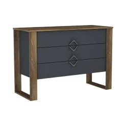 Cassettiera Jova, 110x45 h76 cm, Noce e Antracite<Dmora Shop