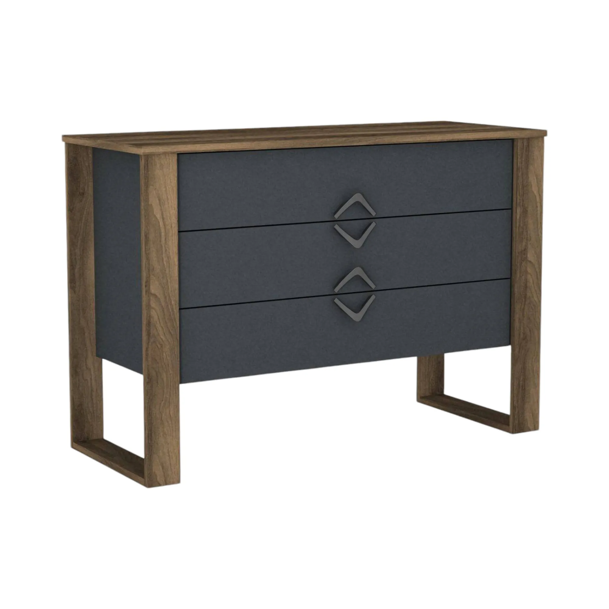 Cassettiera Jova, 110x45 h76 cm, Noce e Antracite<Dmora Shop