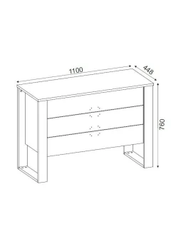 Cassettiera Jova, 110x45 h76 cm, Noce e Antracite<Dmora Shop