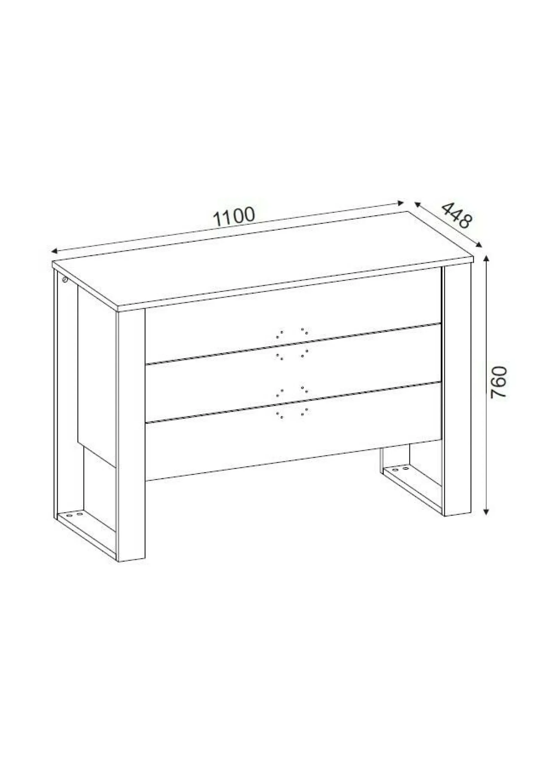 Cassettiera Jova, 110x45 h76 cm, Noce e Antracite<Dmora Shop