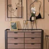 Cassettiera Kasten, 120x39 h79 cm, Grigio e Marrone<Dmora Discount