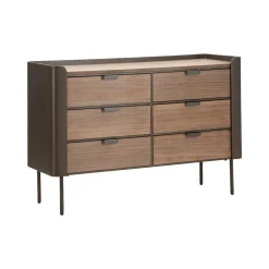 Cassettiera Kasten, 120x39 h79 cm, Grigio e Marrone<Dmora Discount