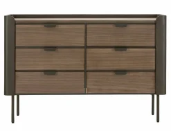Cassettiera Kasten, 120x39 h79 cm, Grigio e Marrone<Dmora Discount