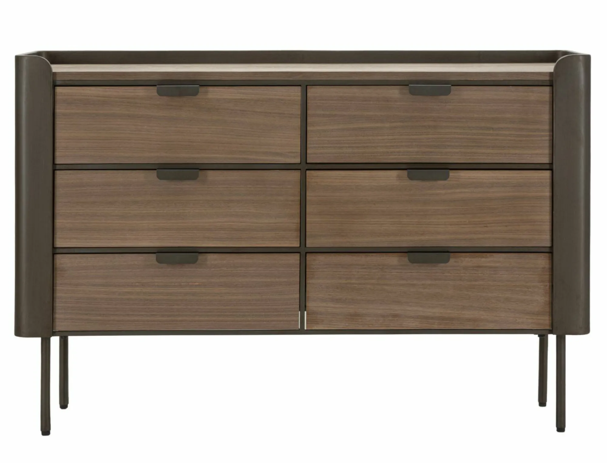 Cassettiera Kasten, 120x39 h79 cm, Grigio e Marrone<Dmora Discount