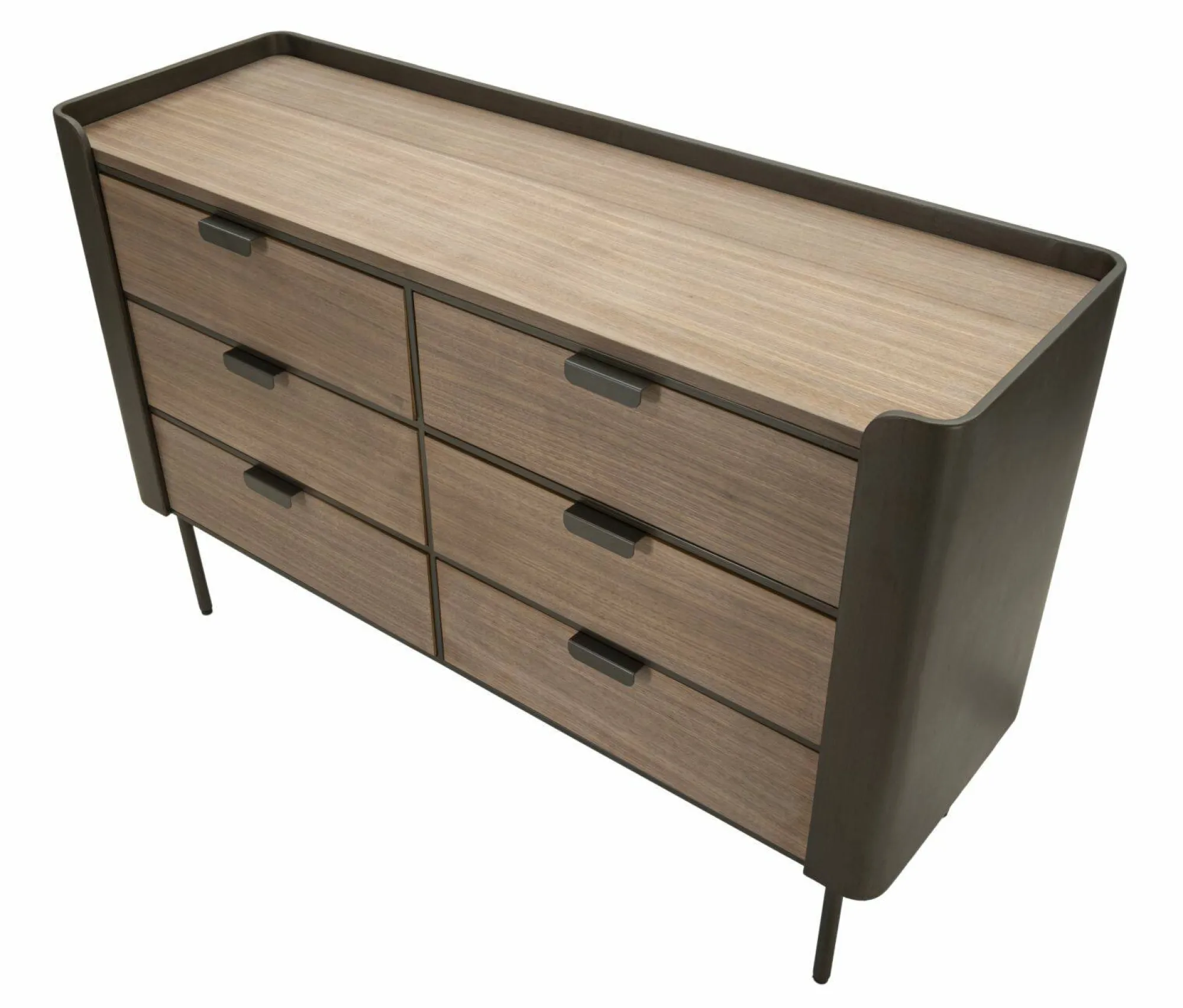 Cassettiera Kasten, 120x39 h79 cm, Grigio e Marrone<Dmora Discount