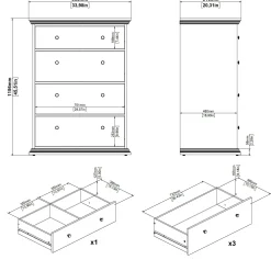 Cassettiera Lehar, 52x86 h116 cm,<Dmora Best Sale
