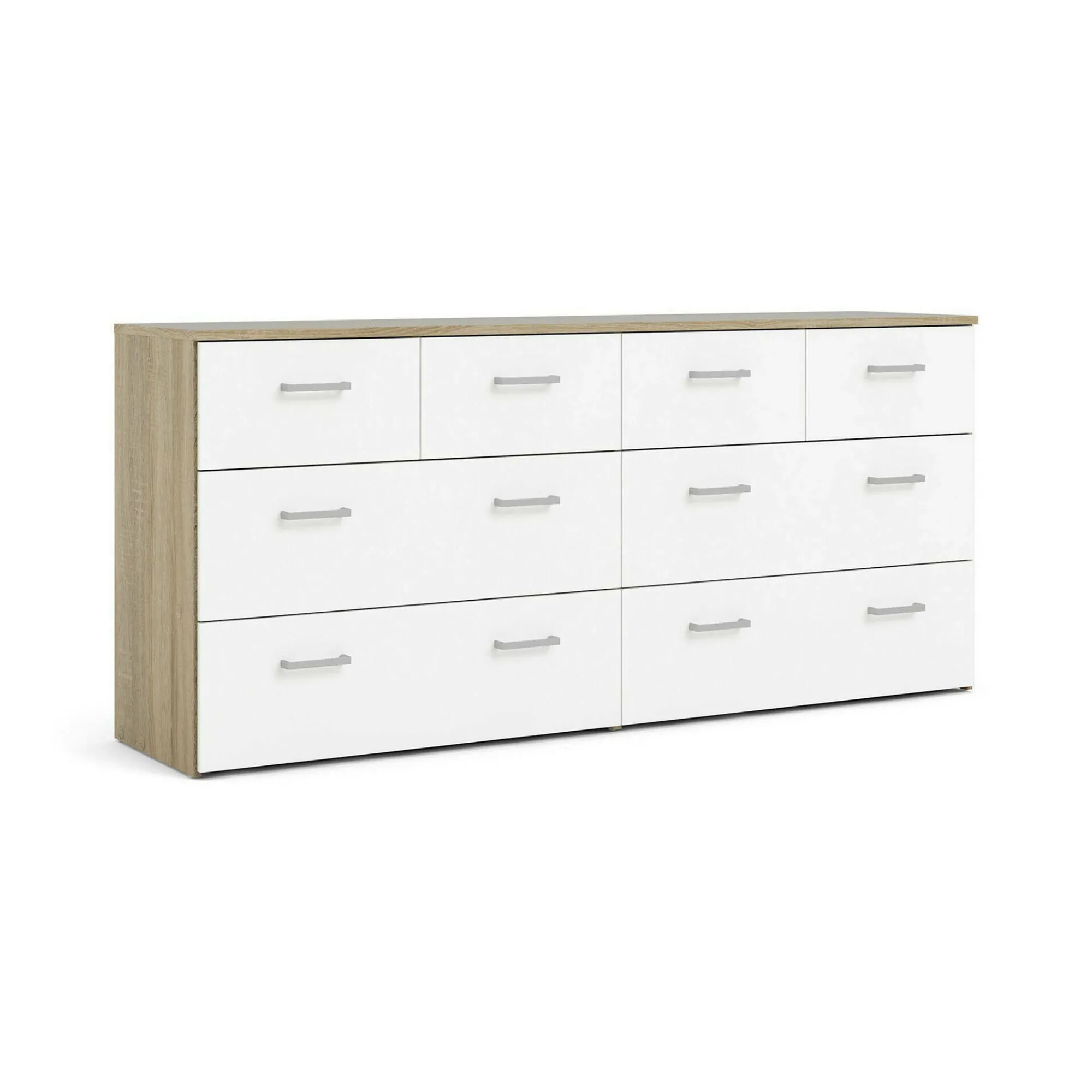Cassettiera Lista, 36x147 h67 cm, Quercia e Bianco<Dmora Flash Sale