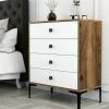 Cassettiera Molly, 76x40h91 cm, Noce e Bianco<Dmora Flash Sale