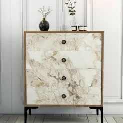 Cassettiera Molly, 76x40h91 cm, Noce e Bianco<Dmora Sale