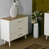 Cassettiera Phaidone, 78x37 h80 cm, Bianco e Marrone<Dmora Clearance