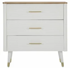 Cassettiera Phaidone, 78x37 h80 cm, Bianco e Marrone<Dmora Clearance
