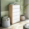 Cassettiera Praha, 60x40 h109 cm, Bianco e Rovere Nodi<Dmora Fashion