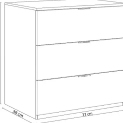 Cassettiera Rea, 77x38h80 cm,<Dmora Clearance