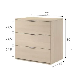 Cassettiera Rea, 77x38h80 cm,<Dmora Clearance