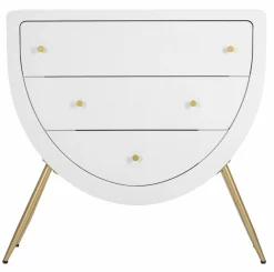 Cassettiera Rouge, 80x32 h79 cm, Bianco e Oro<Dmora Cheap