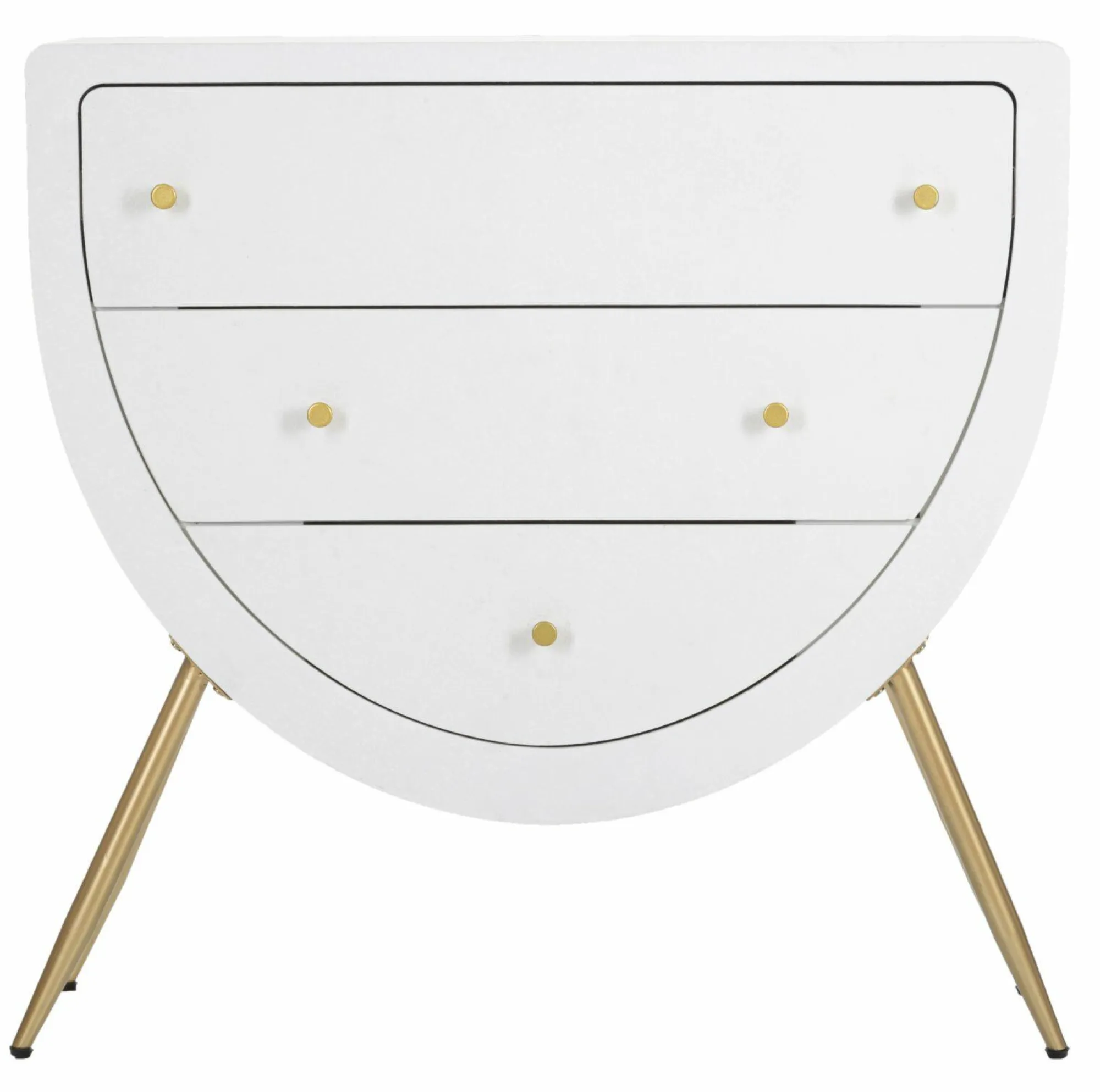 Cassettiera Rouge, 80x32 h79 cm, Bianco e Oro<Dmora Cheap