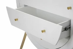Cassettiera Rouge, 80x32 h79 cm, Bianco e Oro<Dmora Cheap