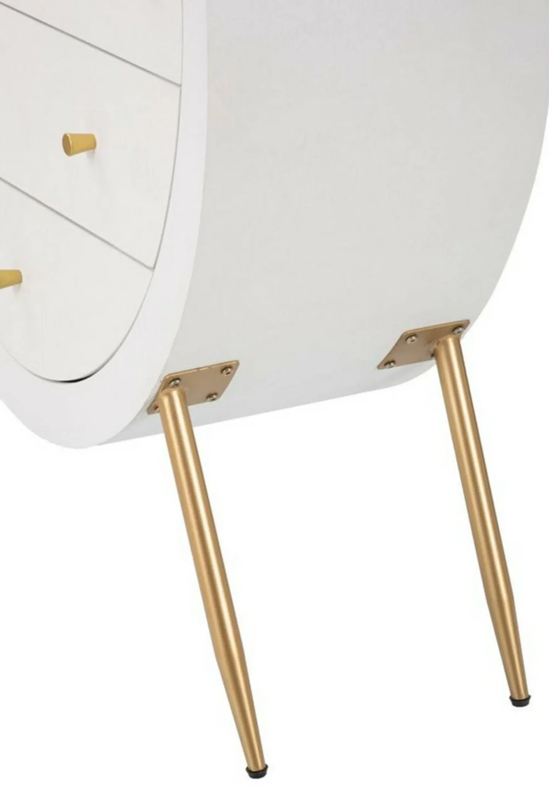 Cassettiera Rouge, 80x32 h79 cm, Bianco e Oro<Dmora Cheap