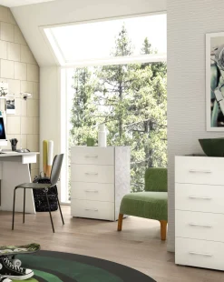 Cassettiera Solano, 60x41h87 cm, Cemento e Bianco<Dmora Shop