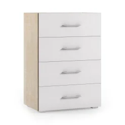 Cassettiera Solano, 60x41h87 cm, Rovere e Bianco<Dmora Cheap