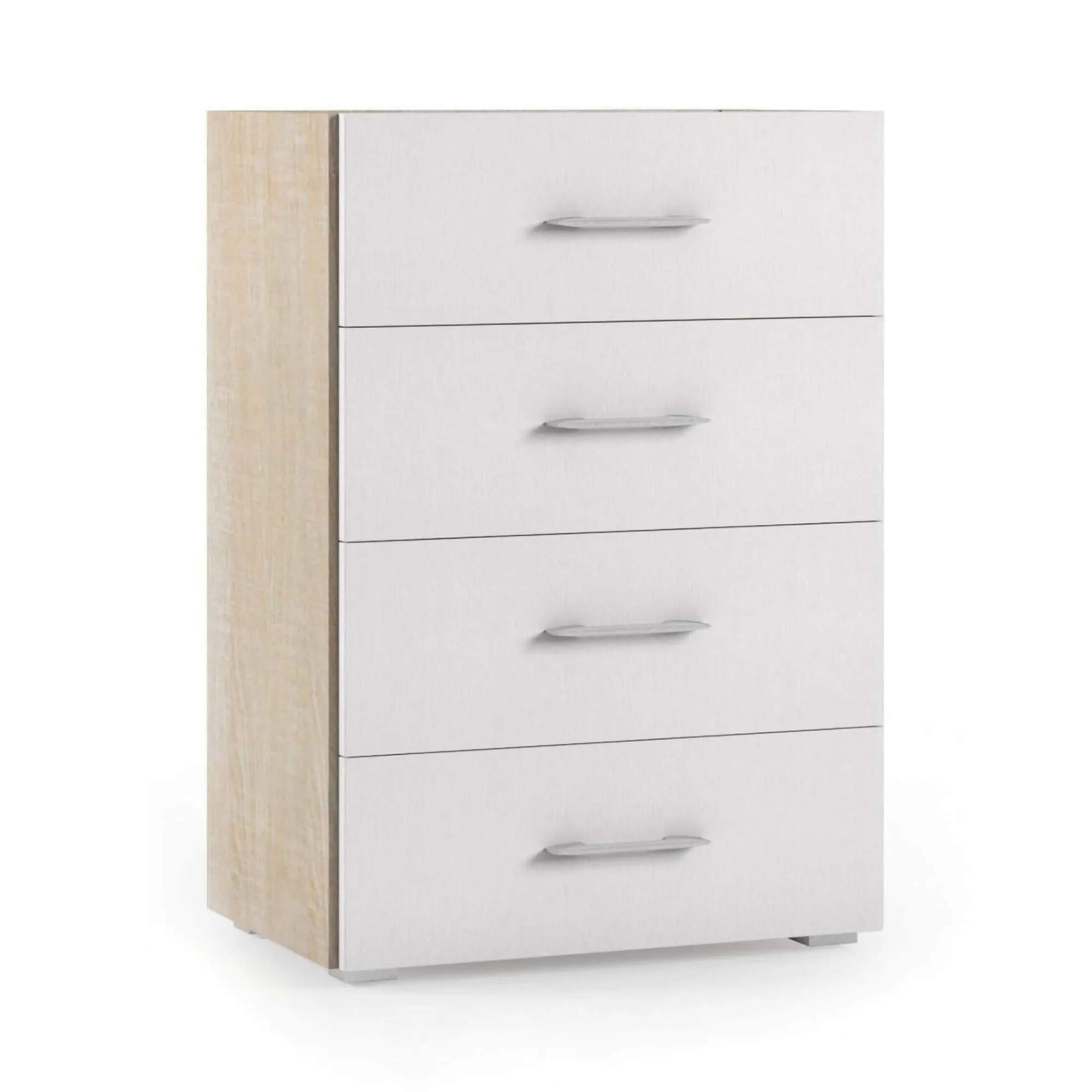 Cassettiera Solano, 60x41h87 cm, Rovere e Bianco<Dmora Cheap