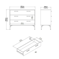 Cassettiera Theodule, 40x99 h77 cm,<Dmora Best Sale
