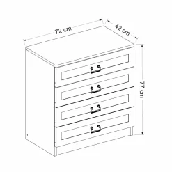 Cassettiera Vische, 72x77 h42 cm,<Dmora Hot