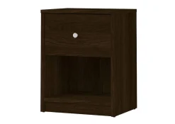 Comodino a un cassetto, colore marrone, cm 37.9 x 48.4 x 30.1<Dmora Online