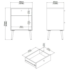 Comodino Antenati, 39x50 h72 cm,<Dmora Best