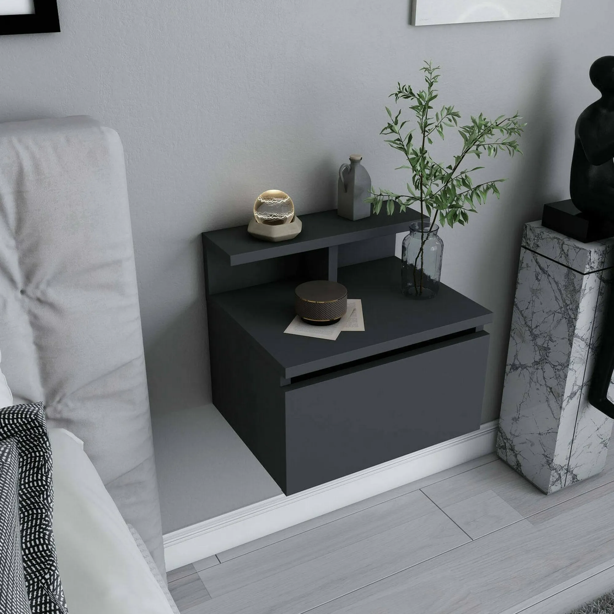 Comodino Auring, 40x32h35 cm,<Dmora Cheap