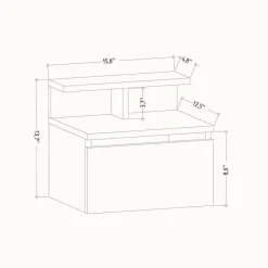 Comodino Auring, 40x32h35 cm,<Dmora Cheap