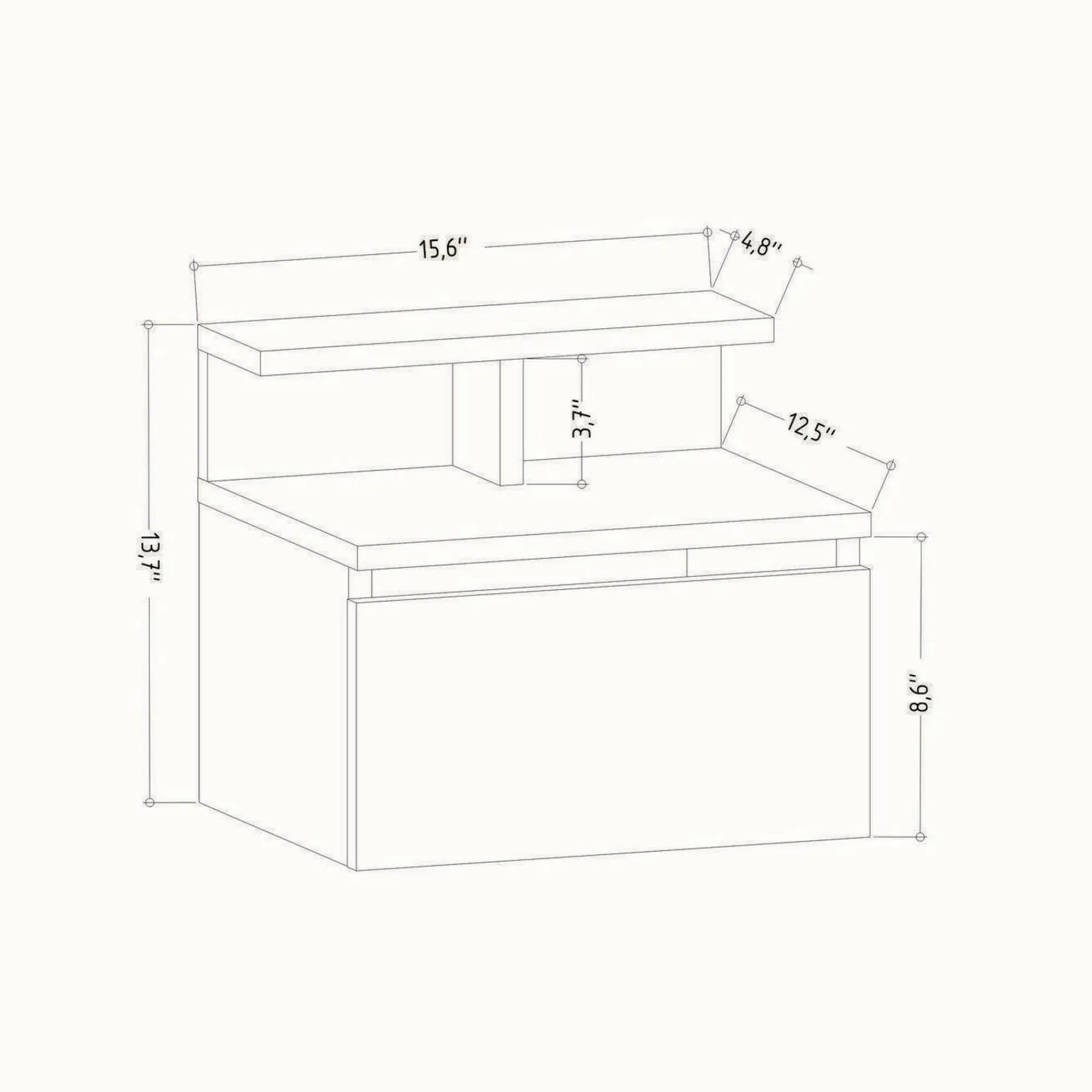 Comodino Auring, 40x32h35 cm,<Dmora Cheap