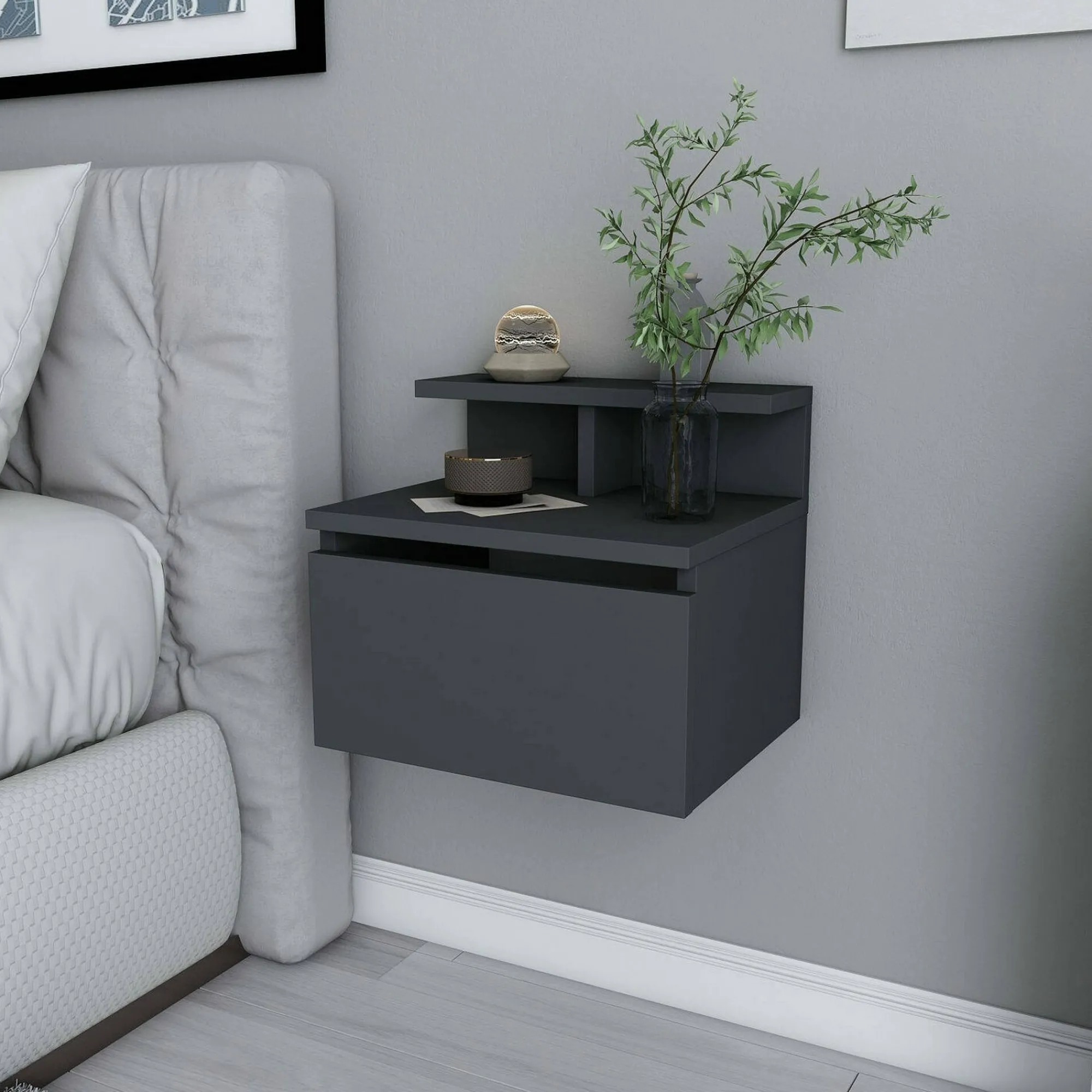 Comodino Auring, 40x32h35 cm,<Dmora Cheap
