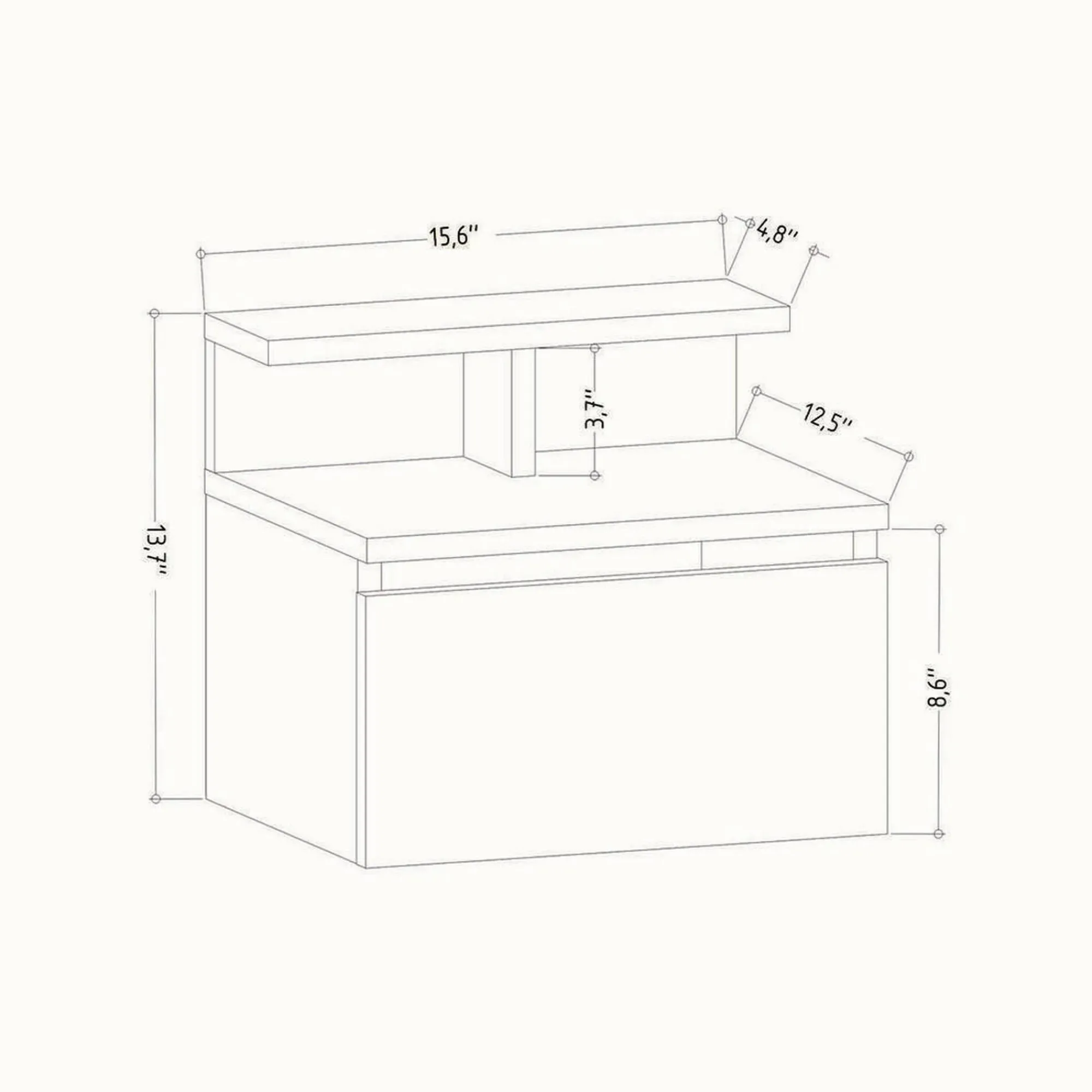 Comodino Auring, 40x32h35 cm,<Dmora Outlet