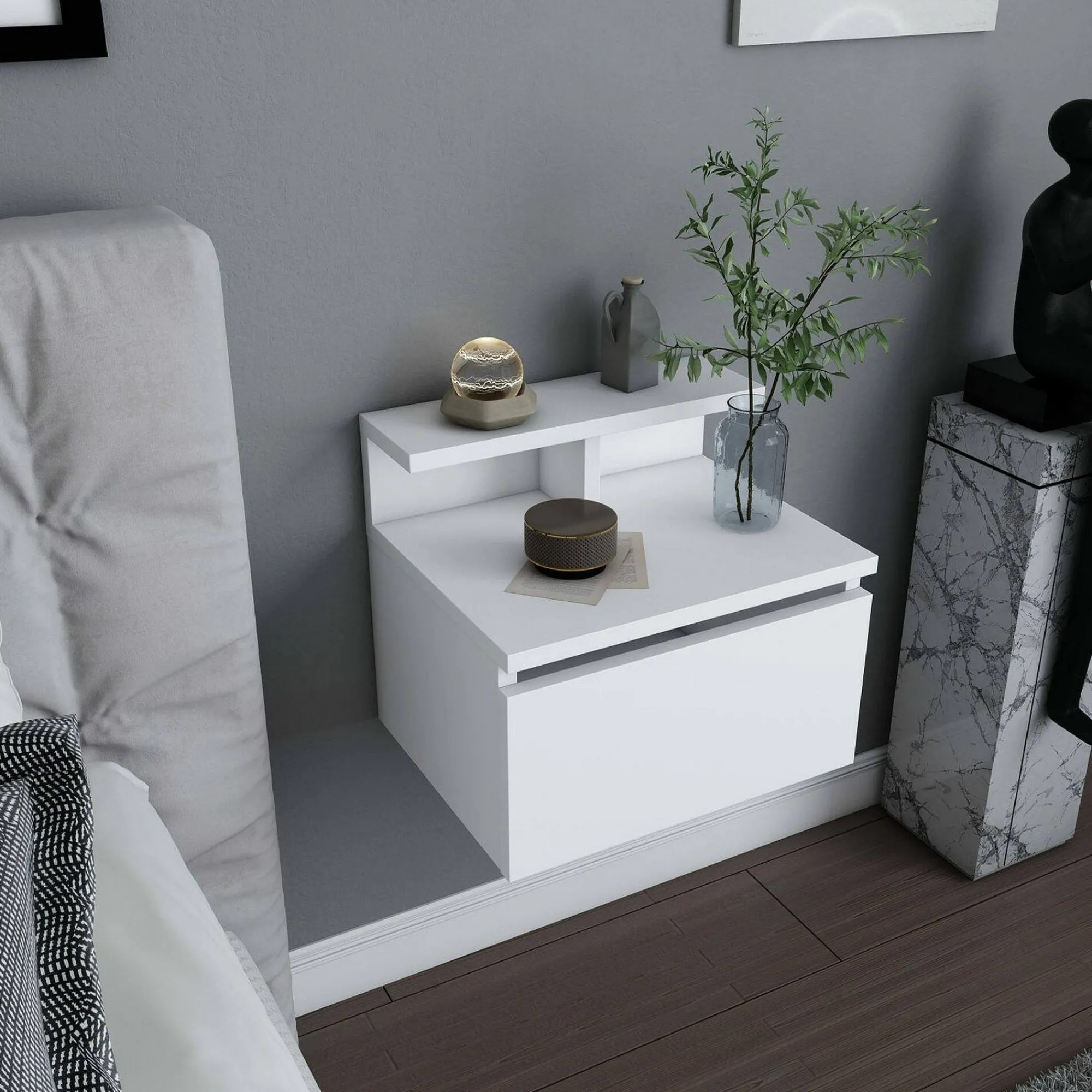 Comodino Auring, 40x32h35 cm,<Dmora Outlet