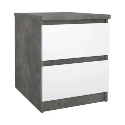 Comodino Azar, 50x40 h50 cm, Cemento e Bianco<Dmora Clearance