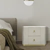 Comodino Christov, 60x40 h47 cm, Crema e Oro<Dmora Clearance