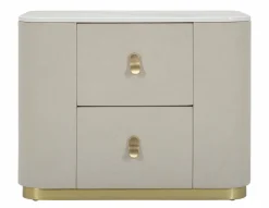 Comodino Christov, 60x40 h47 cm, Crema e Oro<Dmora Clearance