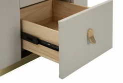 Comodino Christov, 60x40 h47 cm, Crema e Oro<Dmora Clearance