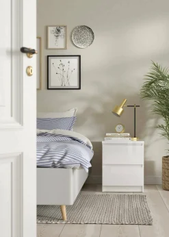 Comodino Daiki, 50x40 h50 cm, Bianco<Dmora Clearance