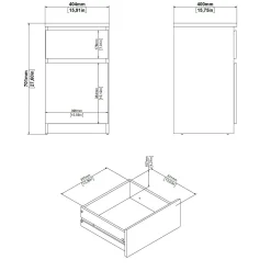 Comodino Delfini, 40x40 h70 cm, Bianco<Dmora Outlet