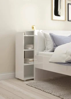 Comodino Delfino, 165x26 h80 cm, Bianco<Dmora New
