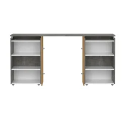 Comodino Delfino, 26x165 h80 cm, Cemento e Bianco<Dmora Outlet