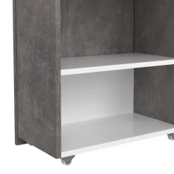 Comodino Delfino, 26x165 h80 cm, Cemento e Bianco<Dmora Outlet